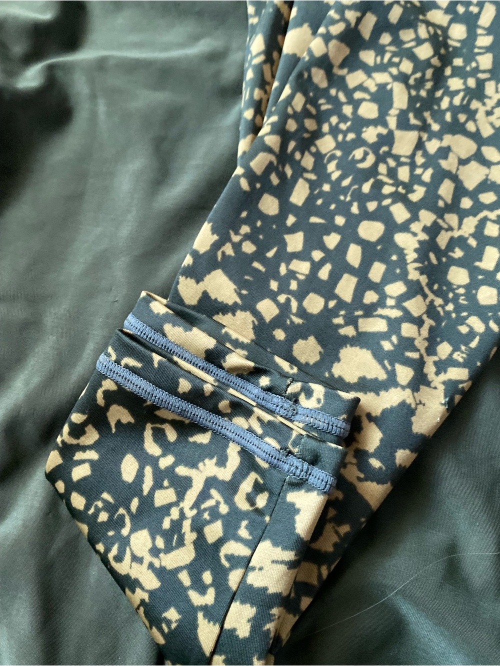 all in motion Olive Green Long-Sleeve One-Piece Swimsuit with Gold Print - Picture 5 of 8
